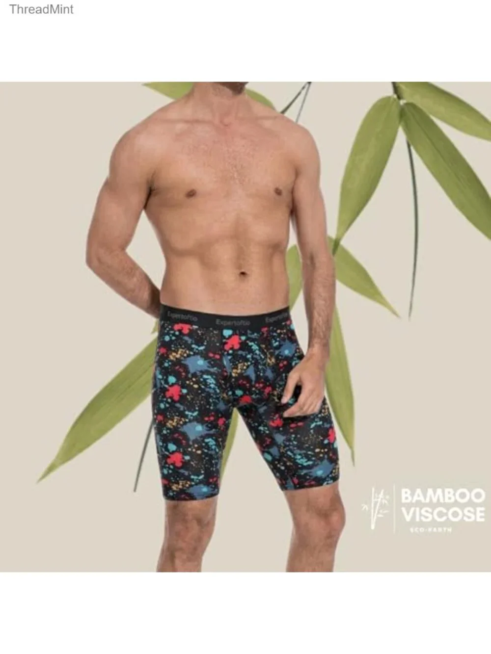 Viscose Bamboo Long Leg Boxer Briefs 9 In Performance Underwear Anti Chafing